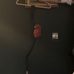 Black Belt with Pink Flower Accent